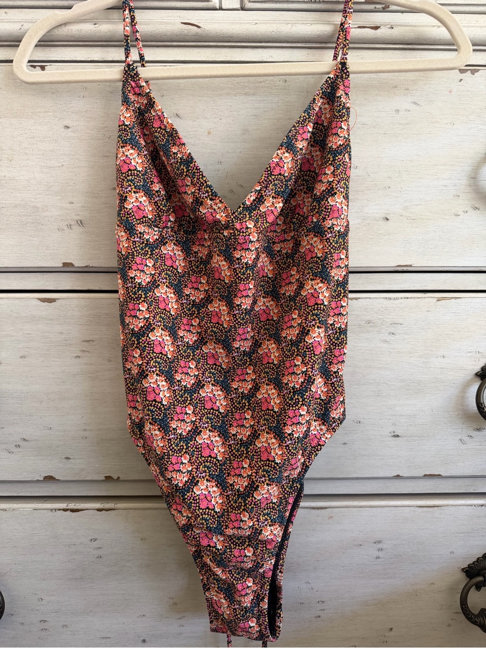 New- J.Crew Disty Floral Print Plunge One piece swim Swimsuit-Size-6